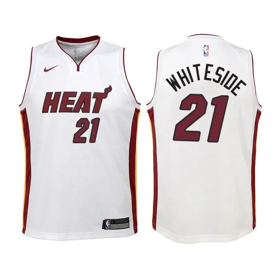 Miami Heat Hassa Whiteside 21 Association Editio White NBA Jersey Youth