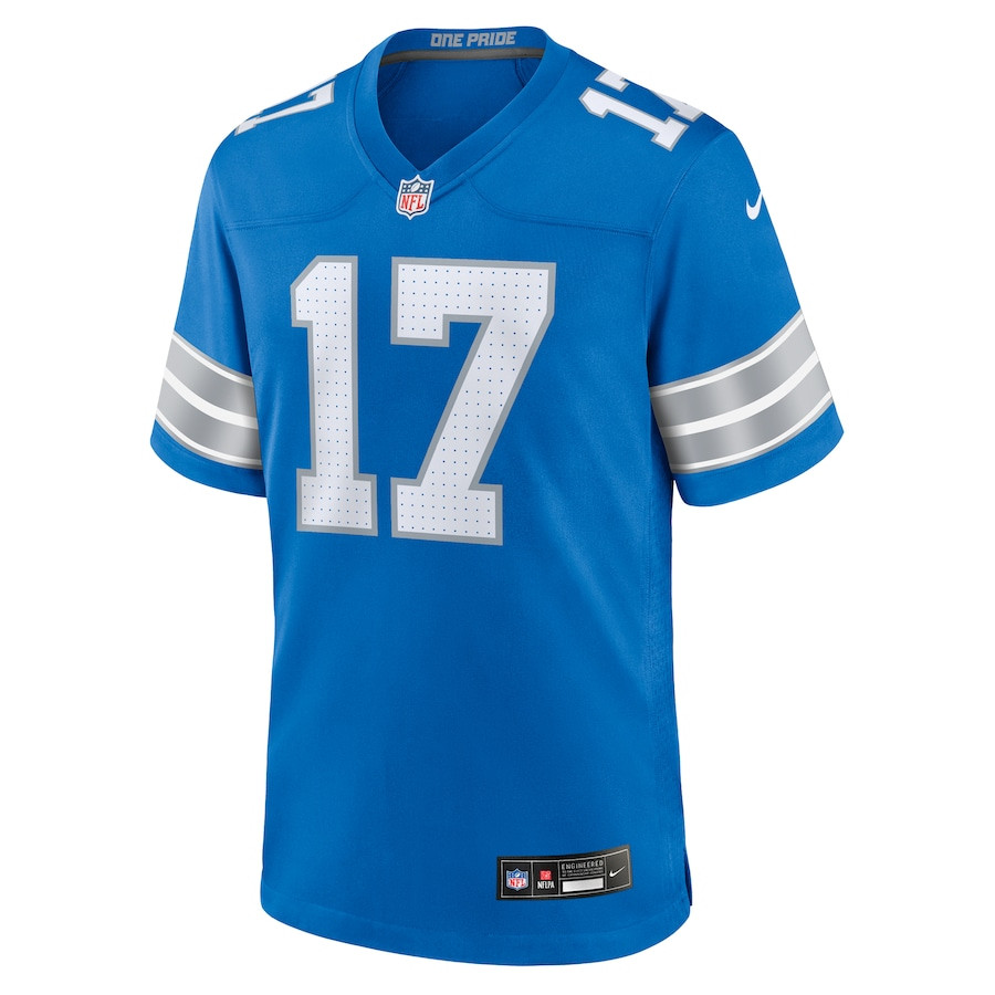 Michael Badgley 17 Detroit Lions Team Game Blue NFL Jersey Men's