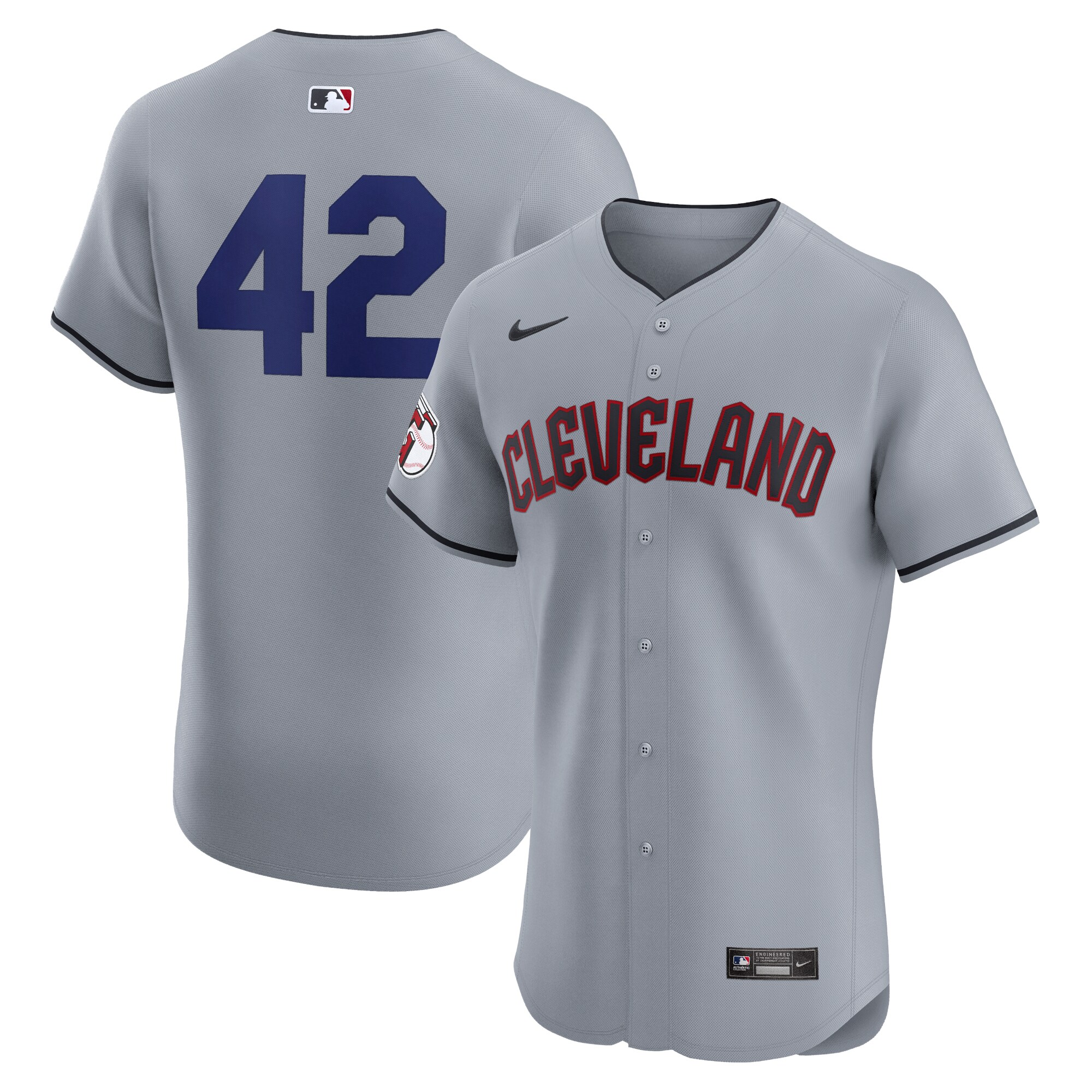 Cleveland Guardians Gray Road 2024 Jackie Robinson Day Elite MLB Jersey Men's