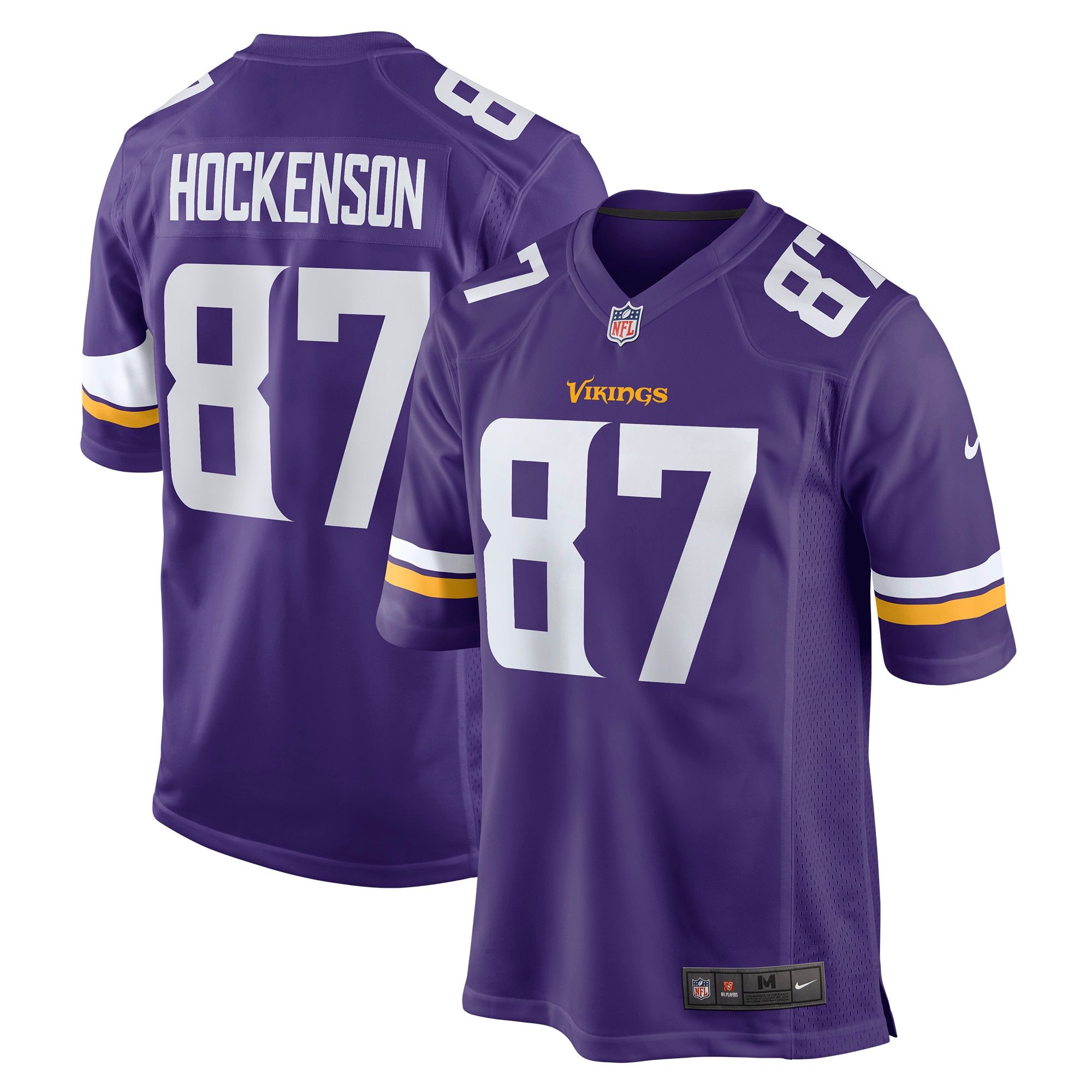 Minnesota Vikings T.J. Hockenson Purple Game Player NFL Jersey Men's