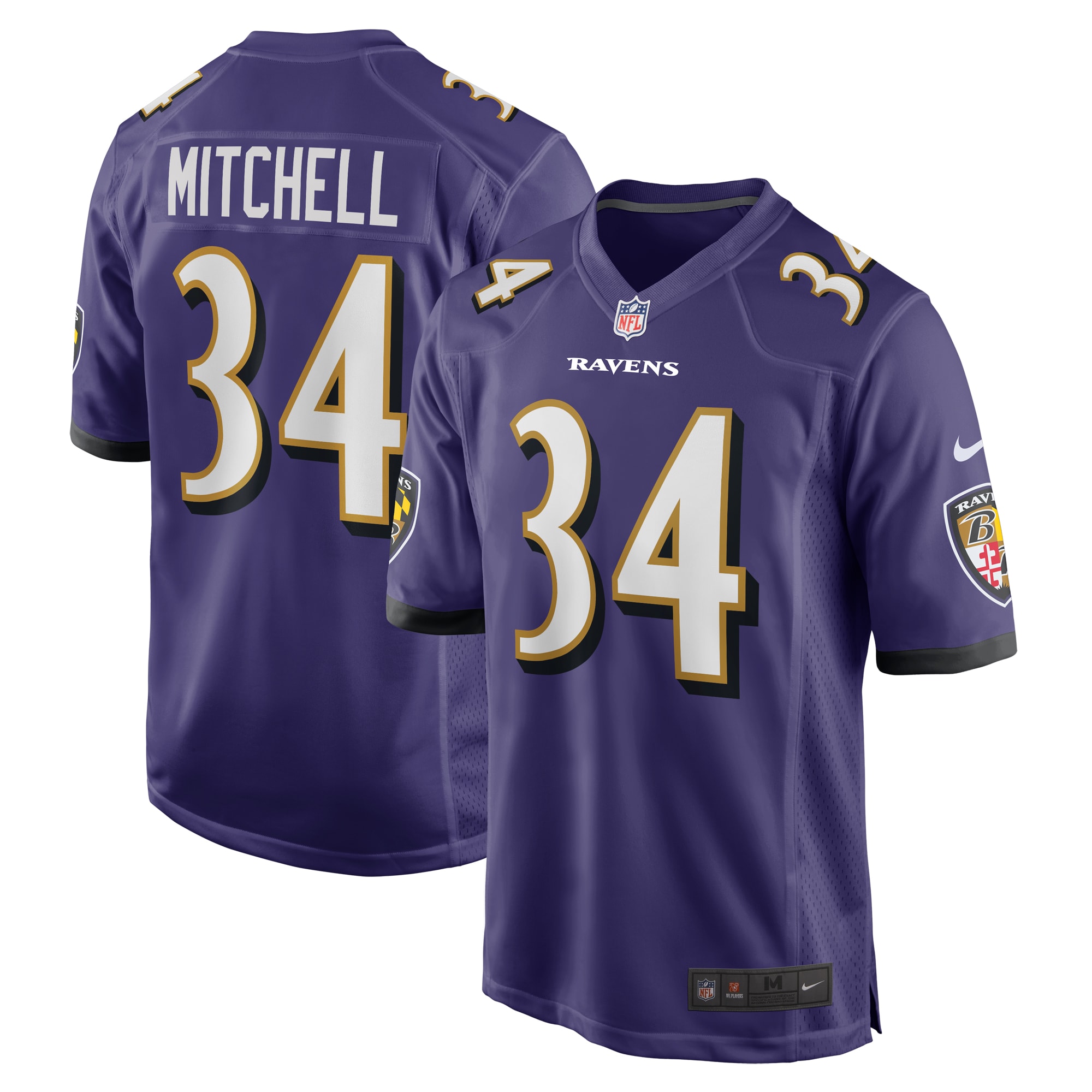 Baltimore Ravens Keaton Mitchell Purple Game NFL Jersey Men's