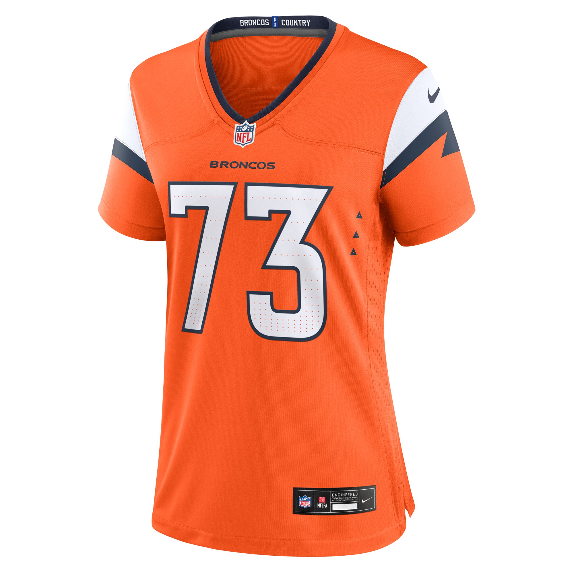 Denver Broncos Frank Crum Orange Team Game NFL Jersey Women's