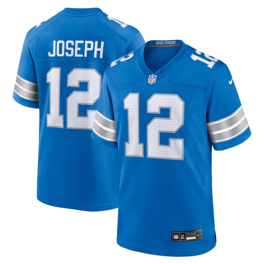 Brandon Joseph 12 Detroit Lions Team Game Blue NFL Jersey Men's