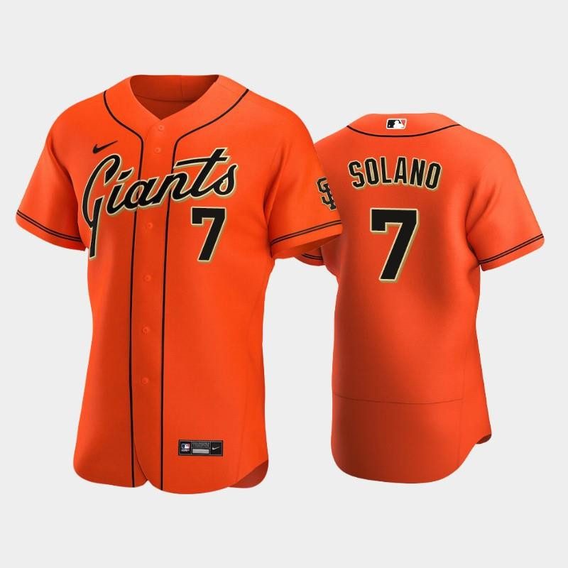 San Francisco Giants 7 Donovan Solano Alternate Orange MLB Jersey Men's