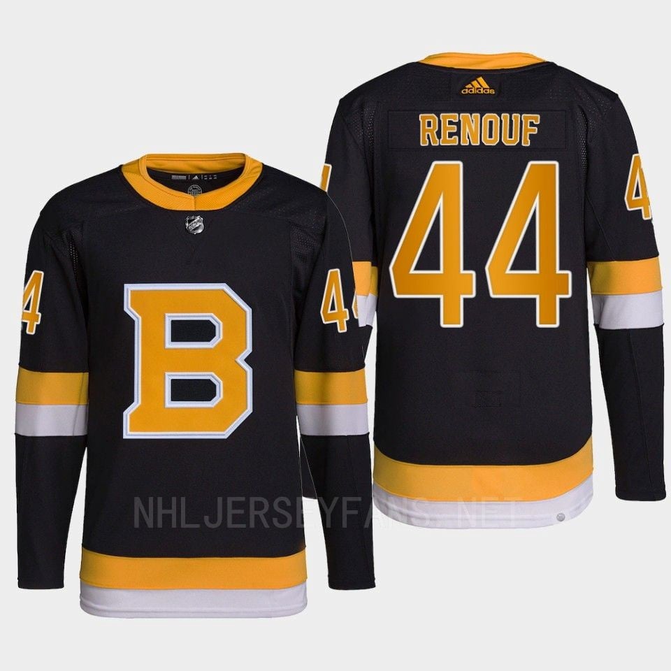 Dan Renouf 44 Boston Bruins Black Pro Alternate NHL Jersey Men's