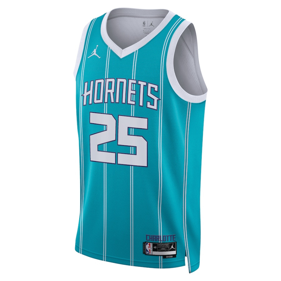 P.J. Washington Jr. 25 Charlotte Hornets Unisex Swingman Icon Edition Teal NBA Jersey Unisex