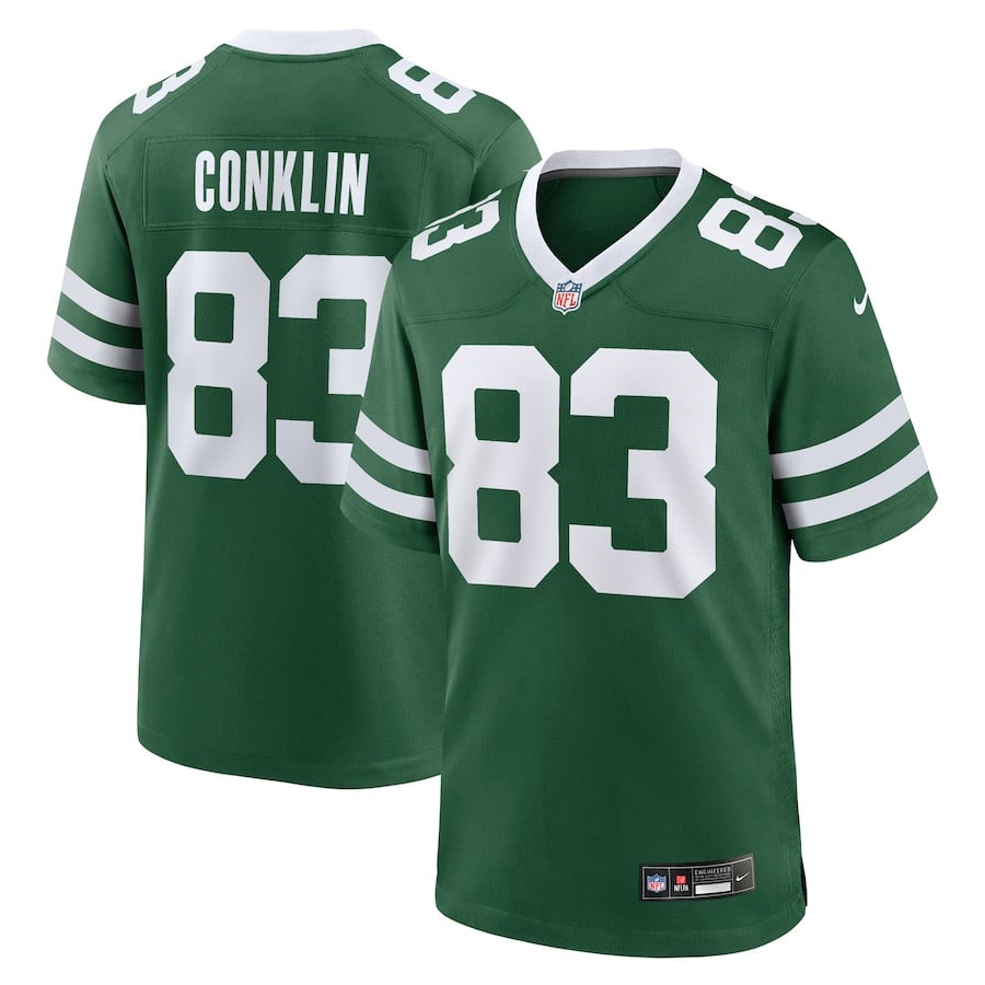 Tyler Conklin 83 New York Jets Team Game Legacy Green NFL Jersey Men's