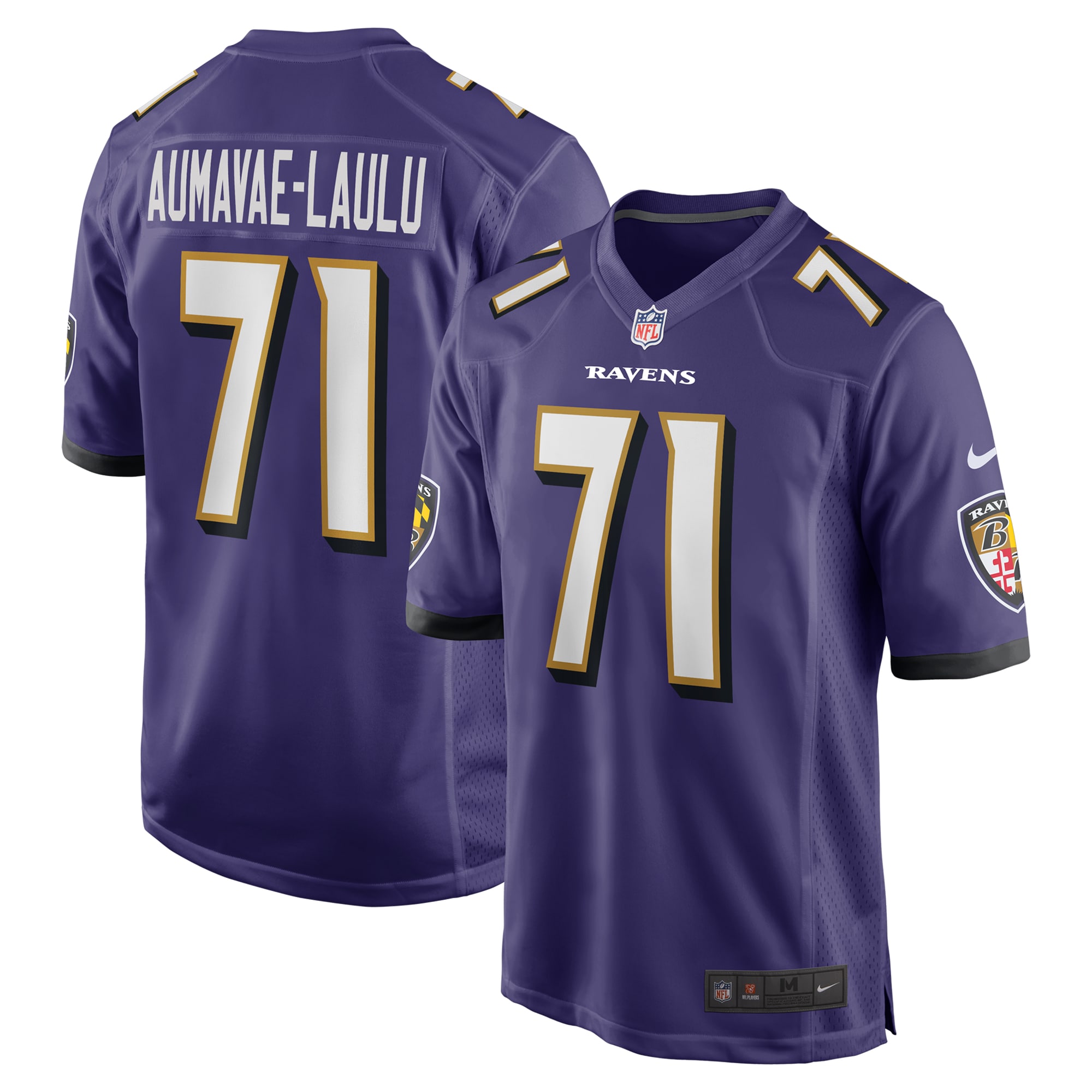 Baltimore Ravens Malaesala Aumavae-Laulu Purple Team Game NFL Jersey Men's