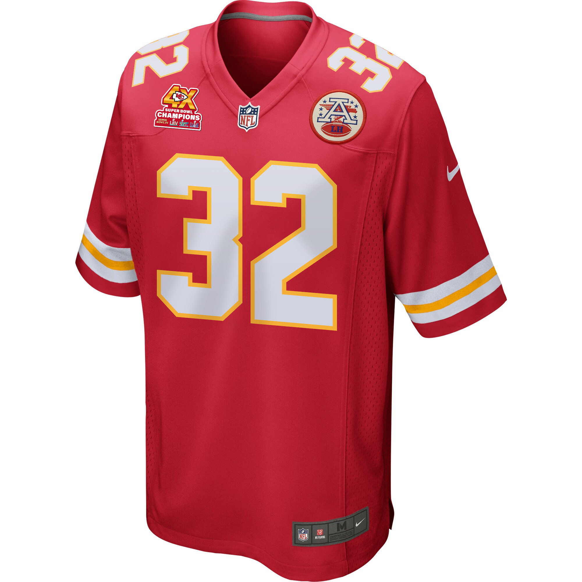 Nick Bolton 32 Kansas City Chiefs Super Bowl LVIII Champions 4X Game Red NFL Jersey Men's