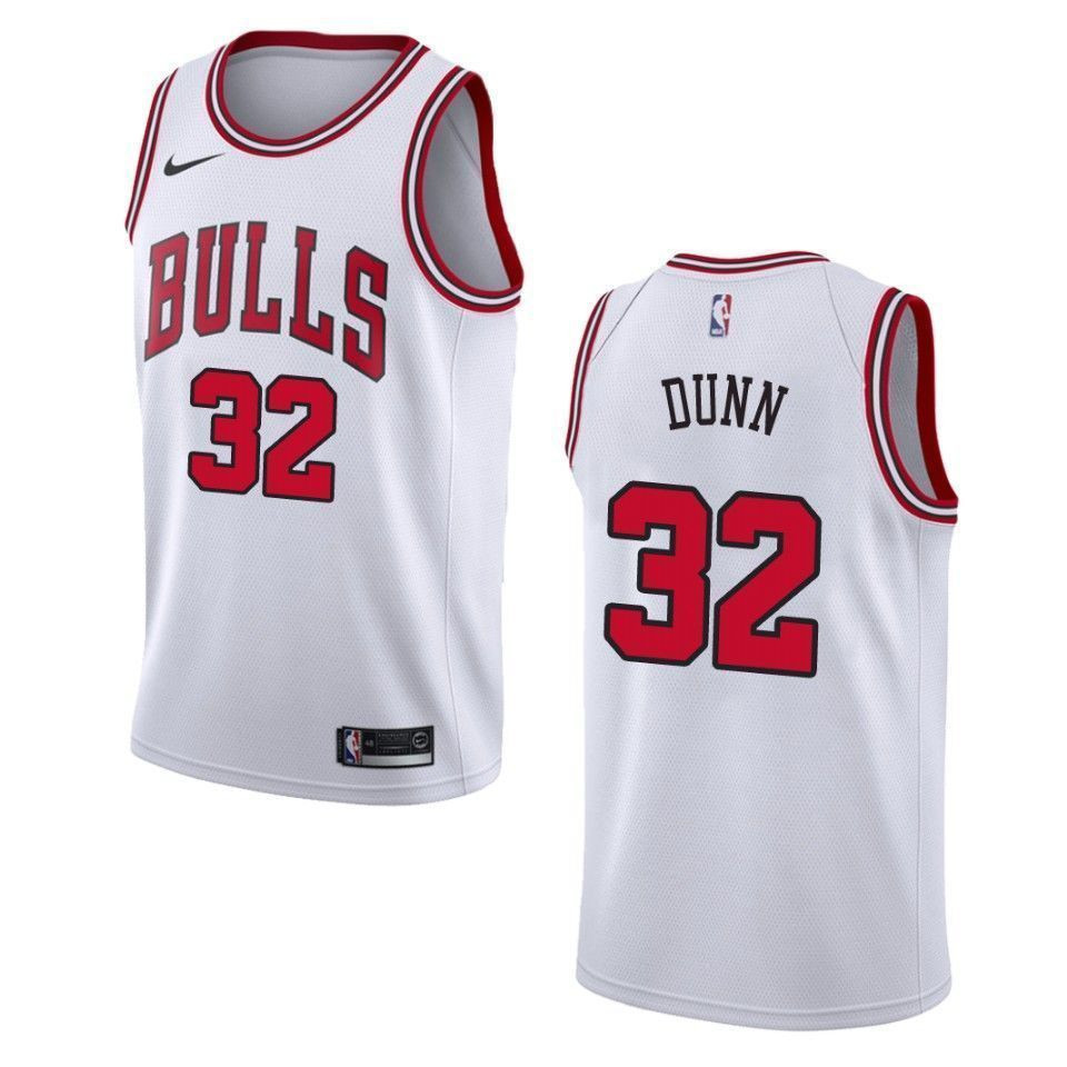 Chicago Bulls 32 Kris Dunn Association Swingman Wihte NBA Jersey Men's