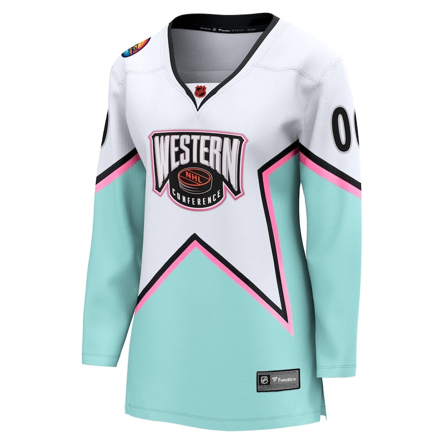 2023 All Star Game Western Conference Custom White NHL Jersey Women's