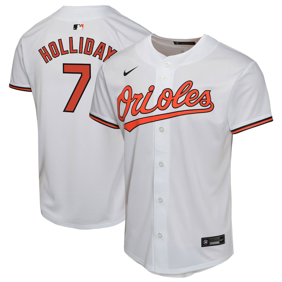 Jackson Holliday 7 Baltimore Orioles Home Game White MLB Jersey Youth