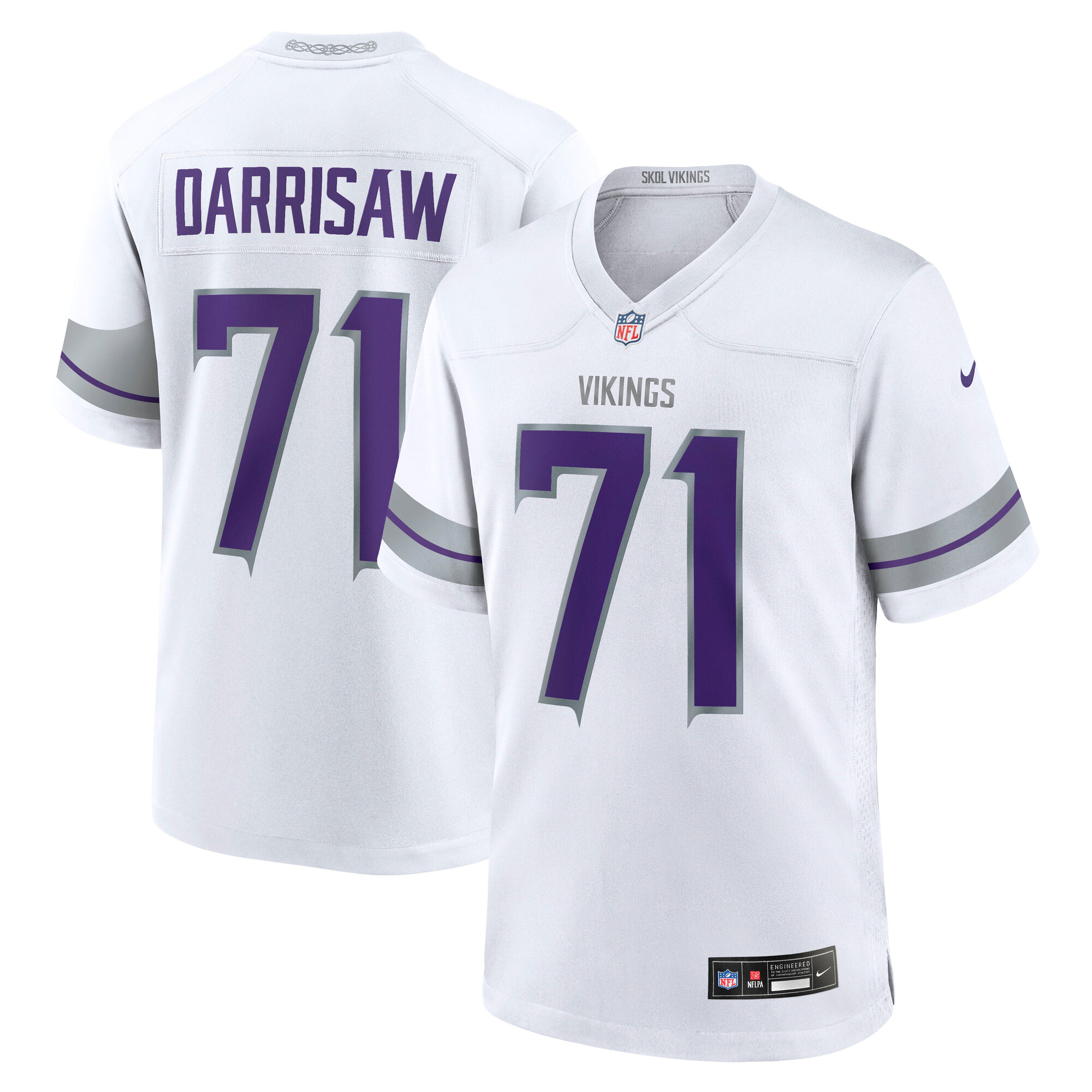 Minnesota Vikings Christian Darrisaw White Alternate Game NFL Jersey Men's