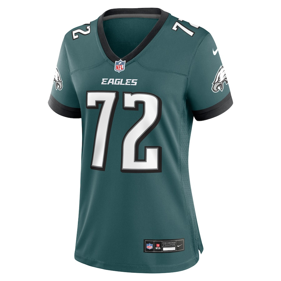 Darian Kinnard 72 Philadelphia Eagles Team Game Midnight Green NFL Jersey Women's