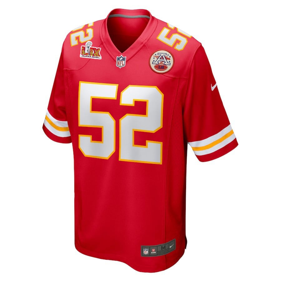 Creed Humphrey #52 Kansas City Chiefs Super Bowl LIX Red NFL Jersey Men's