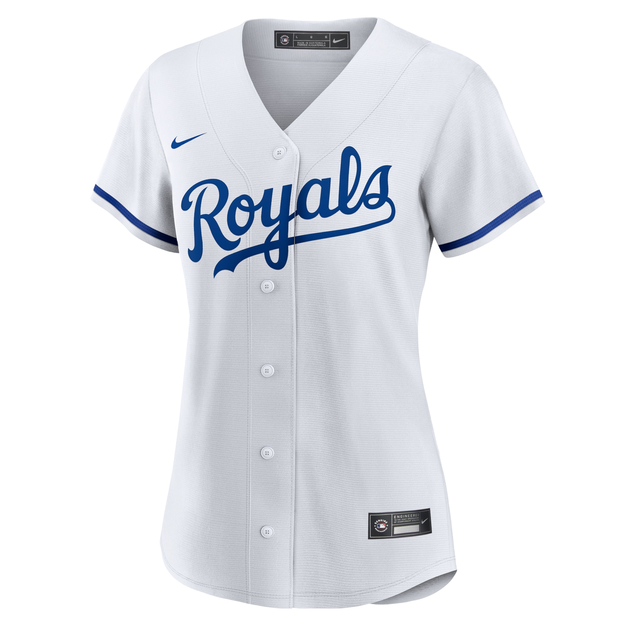 Kansas City Royals White Home Team Logo MLB Jersey Women's