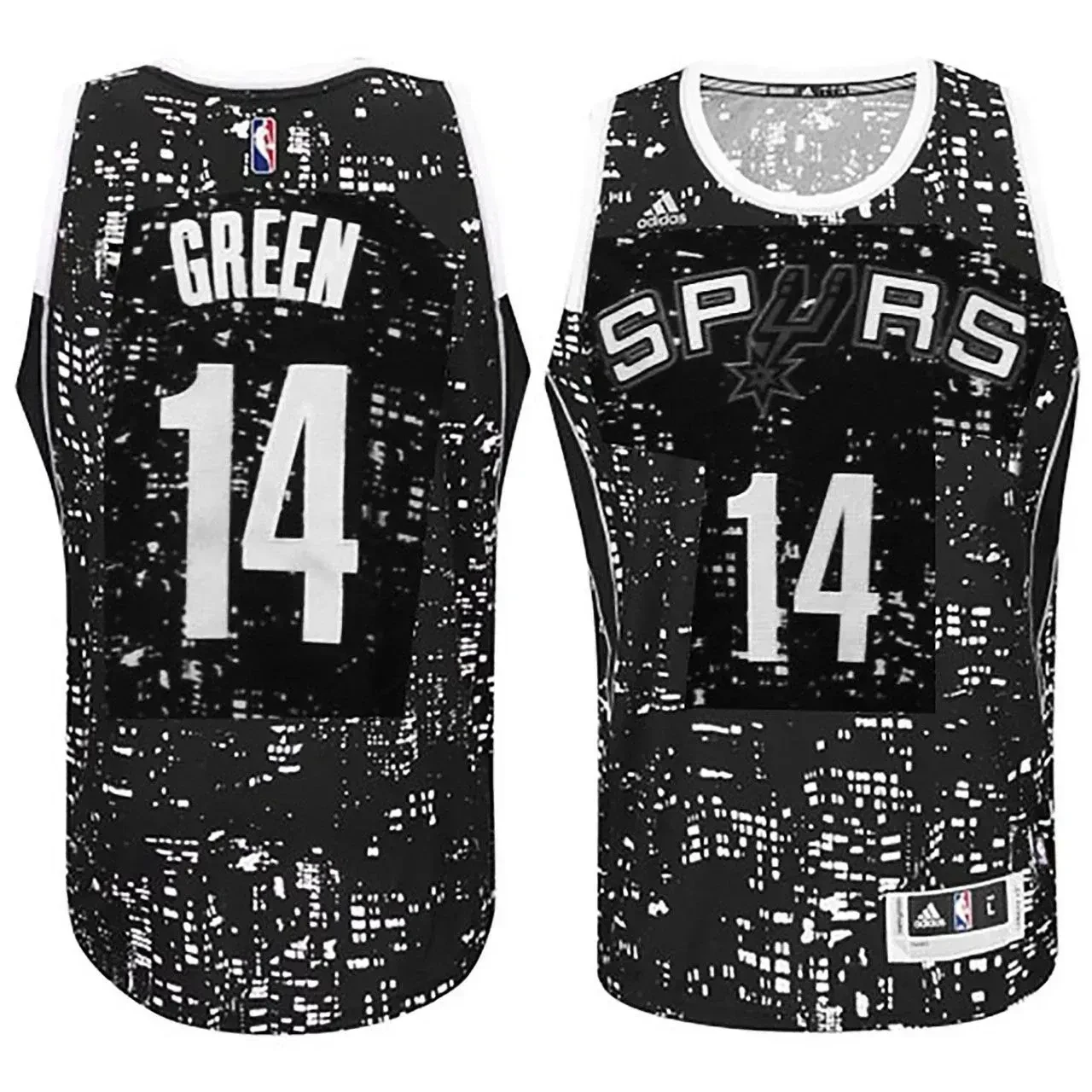 San Antonio Spurs 14 Danny Green City Lights Black Swingman NBA Jersey Men's