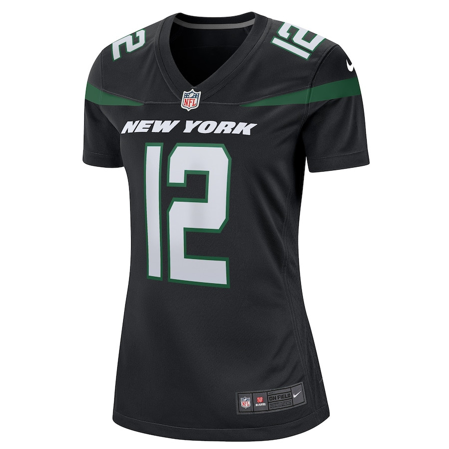 Joe Namath 12 New York Jets Retired Black NFL Jersey Women's