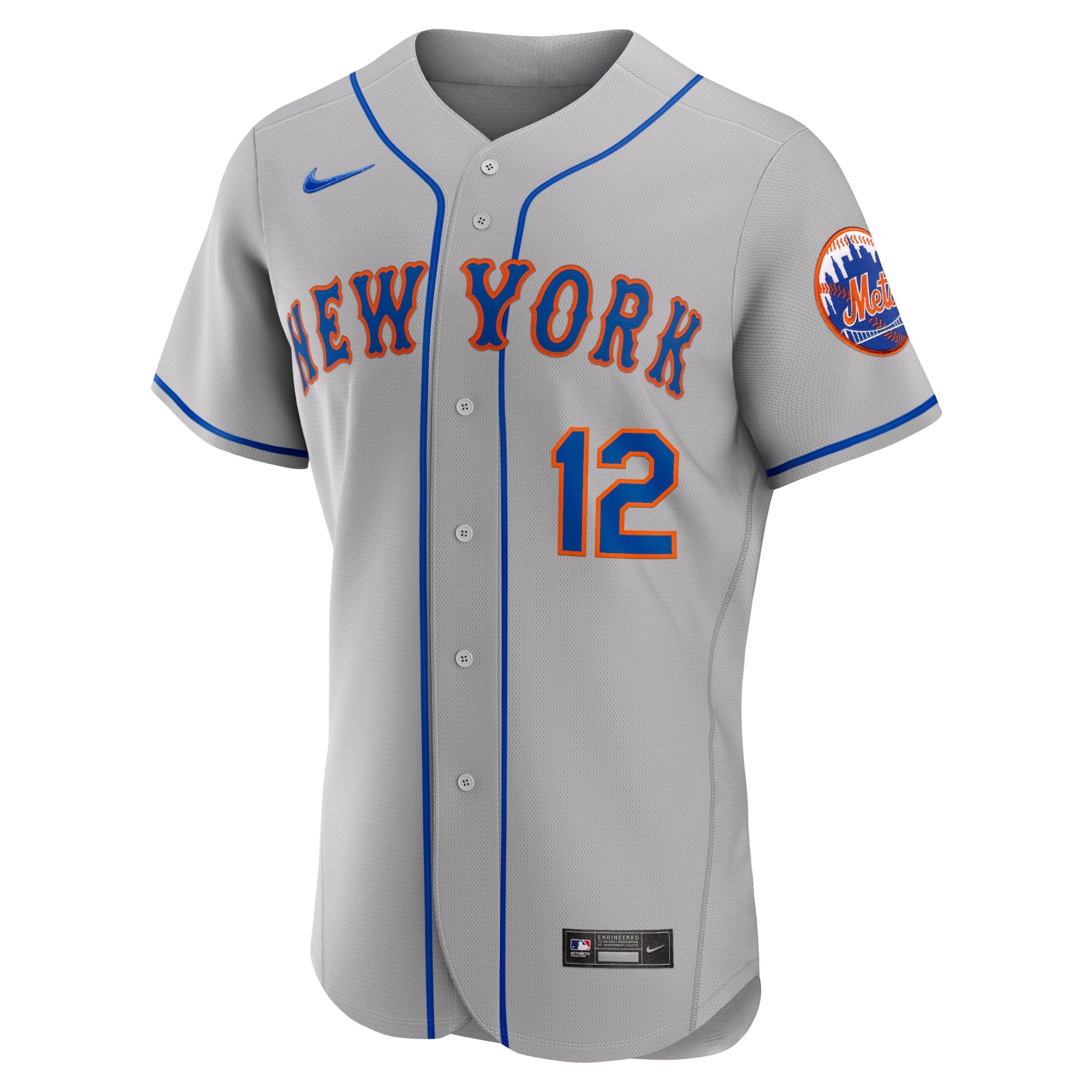 New York Mets Francisco Lindor Gray Road Player MLB Jersey Men's