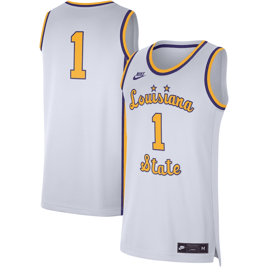 LSU Tigers White #1 NCAA Jersey Men's