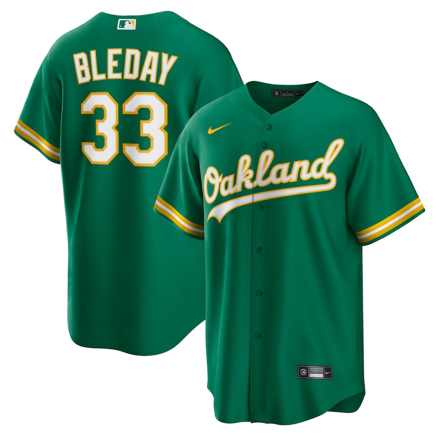 JJ Bleday 33 Oakland Athletics Alternate Team Kelly Green MLB Jersey Men's