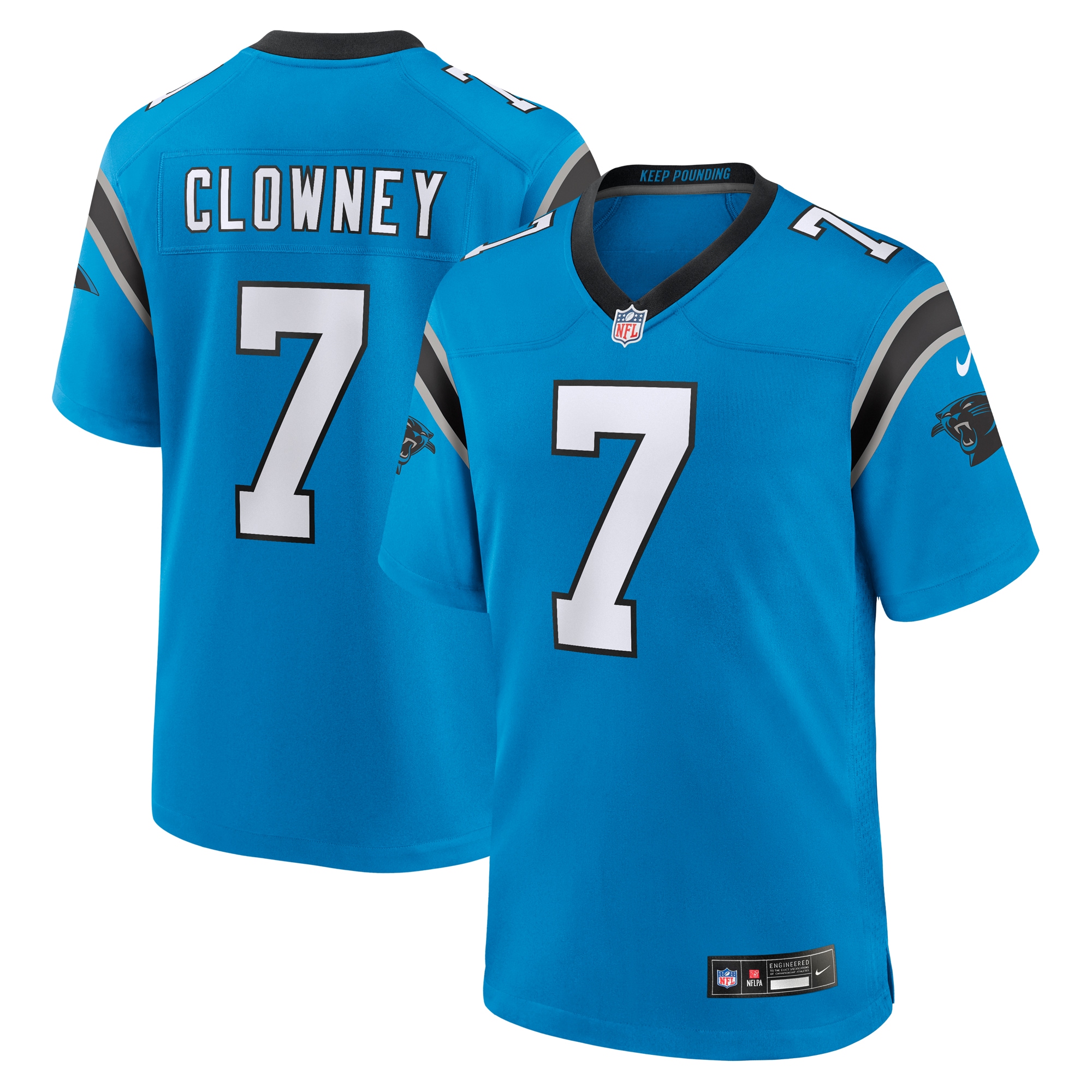 Carolina Panthers Jadeveon Clowney Blue Alternate Game NFL Jersey Men's