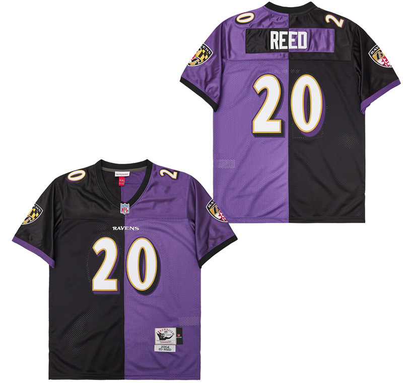 Ed Reed 20 Baltimore Ravens Two-Toned Throwback Purple/Black NFL Jersey Men's