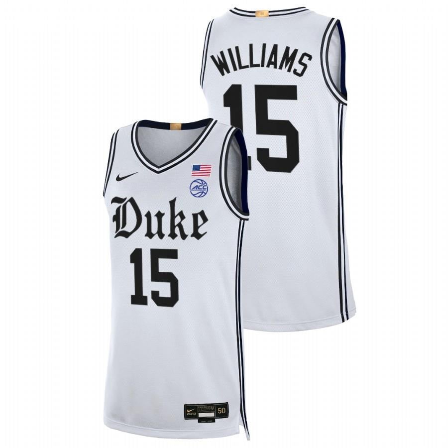 Mark Williams 1 White Duke Blue Devils 2023 Limited The Brotherhood NCAA Jersey Men's