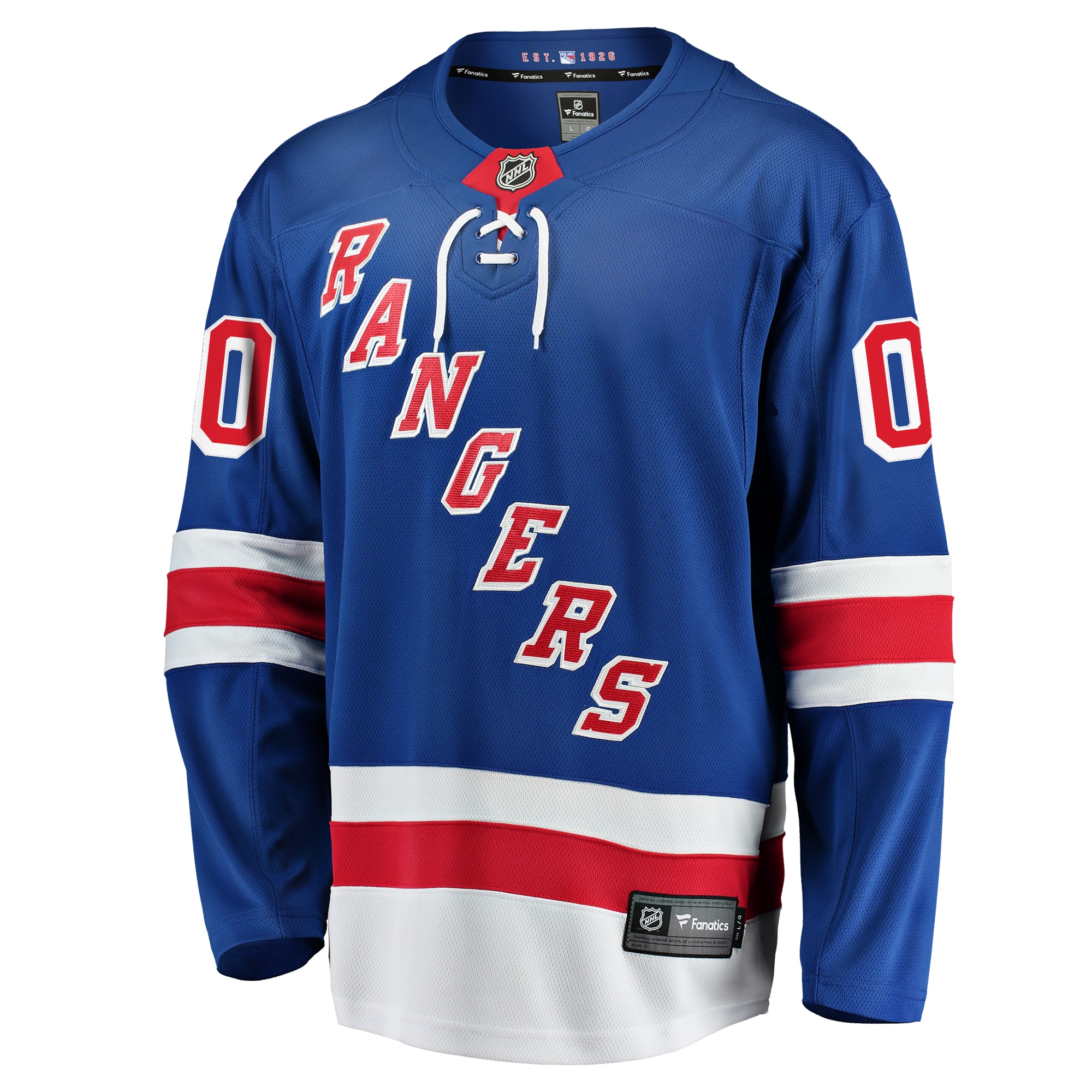 New York Rangers Blue Home Breakaway Custom NHL Jersey Men's