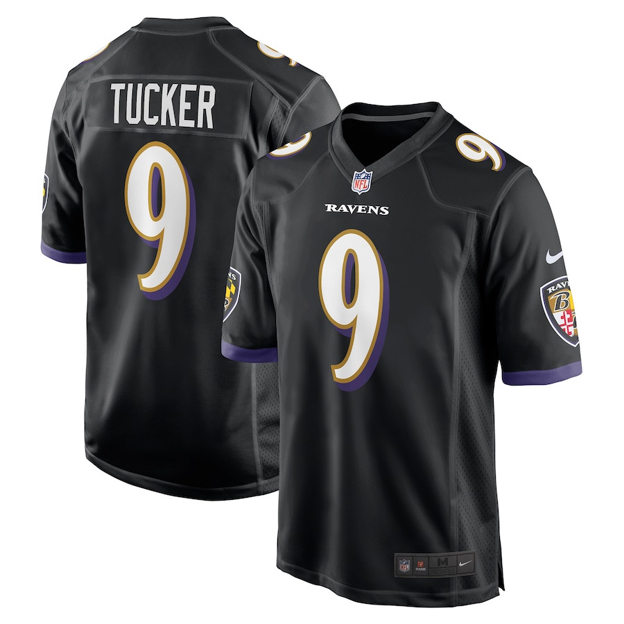 Justin Tucker 9 Baltimore Ravens Game Black NFL Jersey Men's