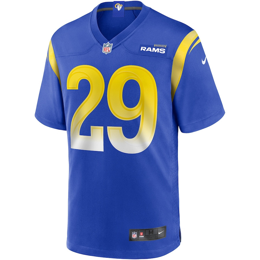 Eric Dickerson 29 Los Angeles Rams Game Retired Royal NFL Jersey Men's