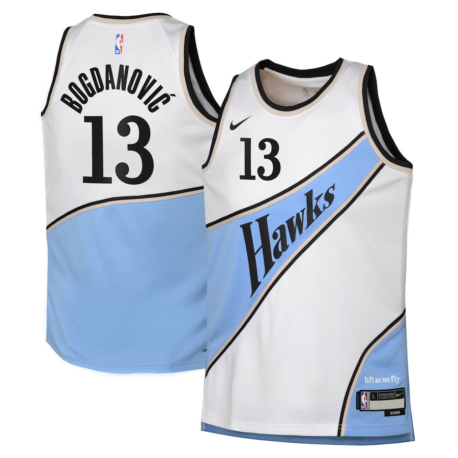 Bogdan Bogdanovic 13 Atlanta Hawks 2024/25 Swingman Playe City Editio White NBA Jersey Youth