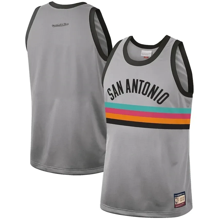 San Antonio Spurs Mitchell Ness Hardwood Classics Team Heritage Fashion Silver NBA Jersey Men's