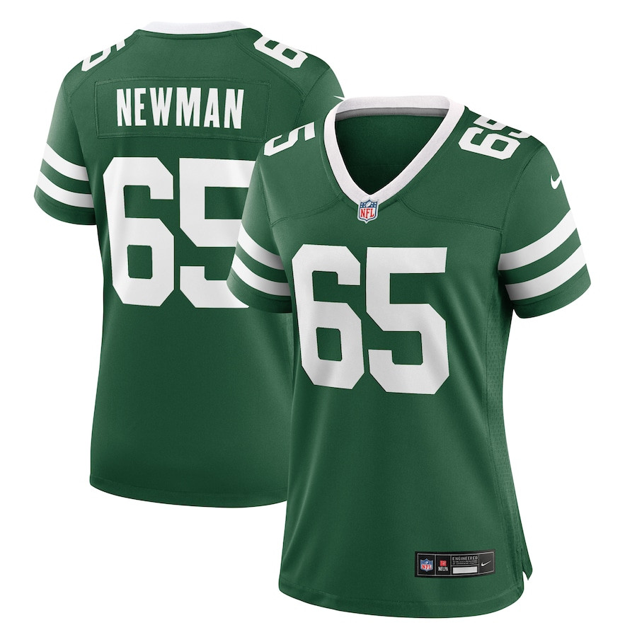 Xavier Newman 65 New York Jets Team Game Legacy Green NFL Jersey Women's