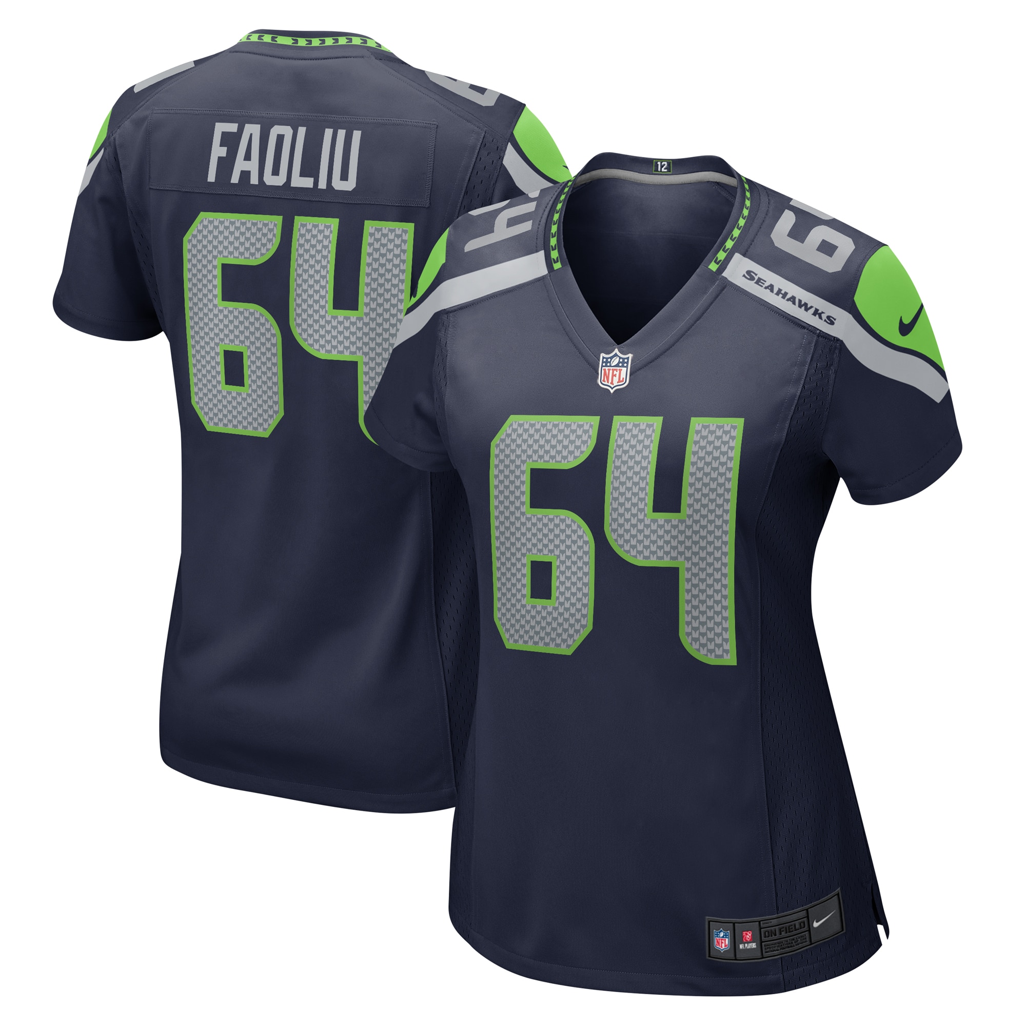 Seattle Seahawks Austin Faoliu College Navy Game NFL Jersey Women's