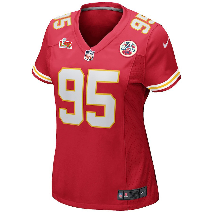 Chris Jones #95 Kansas City Chiefs Super Bowl LIX Red NFL Jersey Women's
