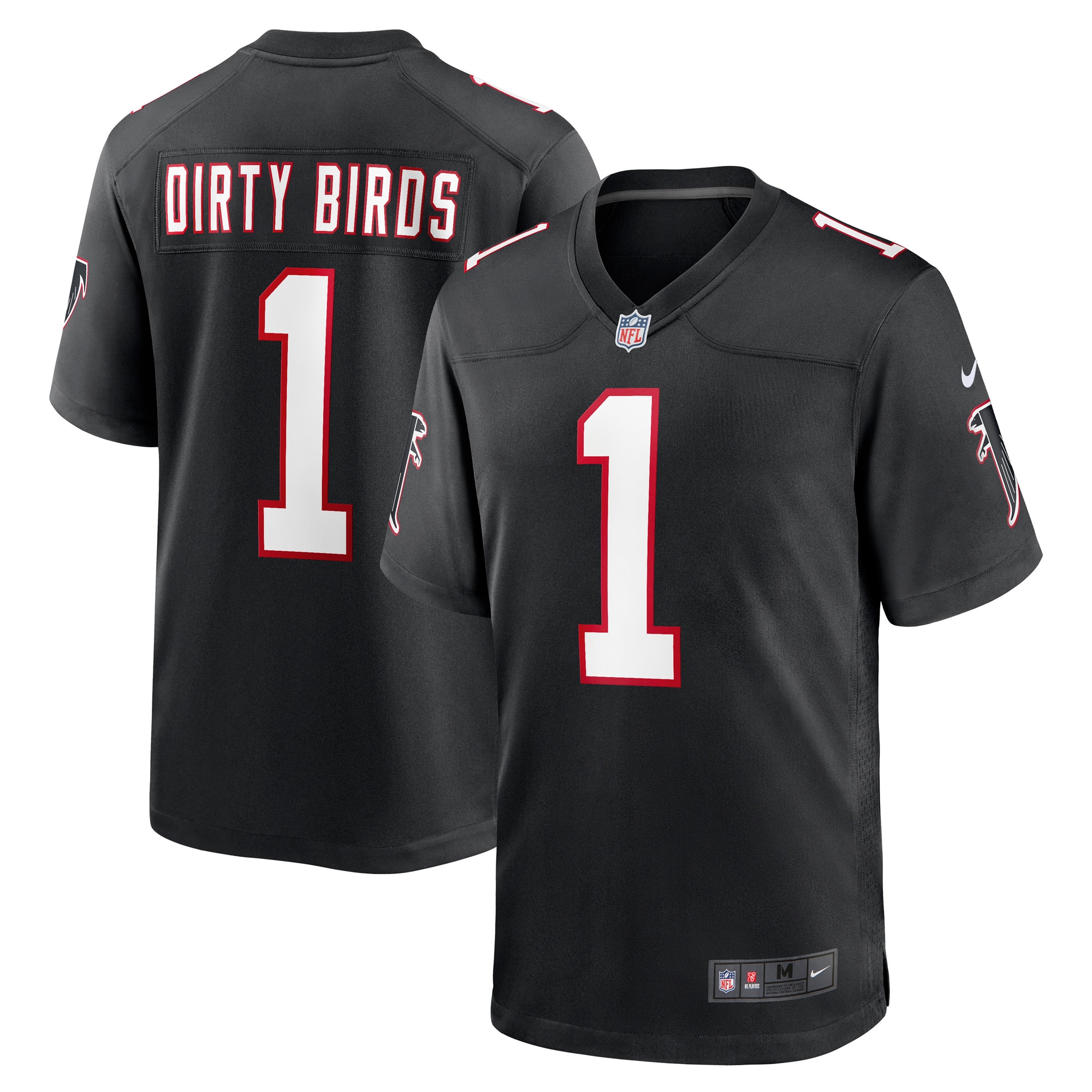 Atlanta Falcons Dirty Birds Black Throwback Game NFL Jersey Men's