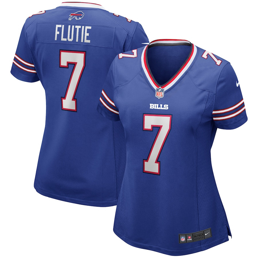 Doug Flutie 7 Buffalo Bills Game Retired Royal NFL Jersey Women's