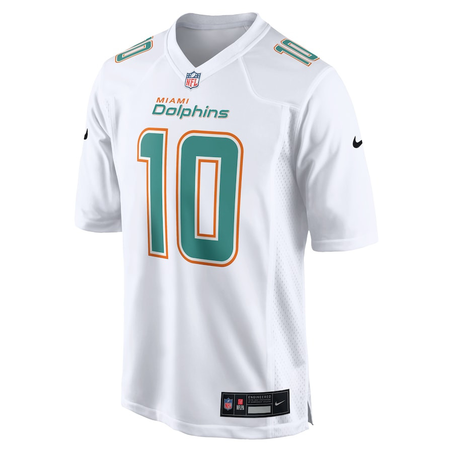 Tyreek Hill 10 Miami Dolphins Fashion Game White NFL Jersey Men's