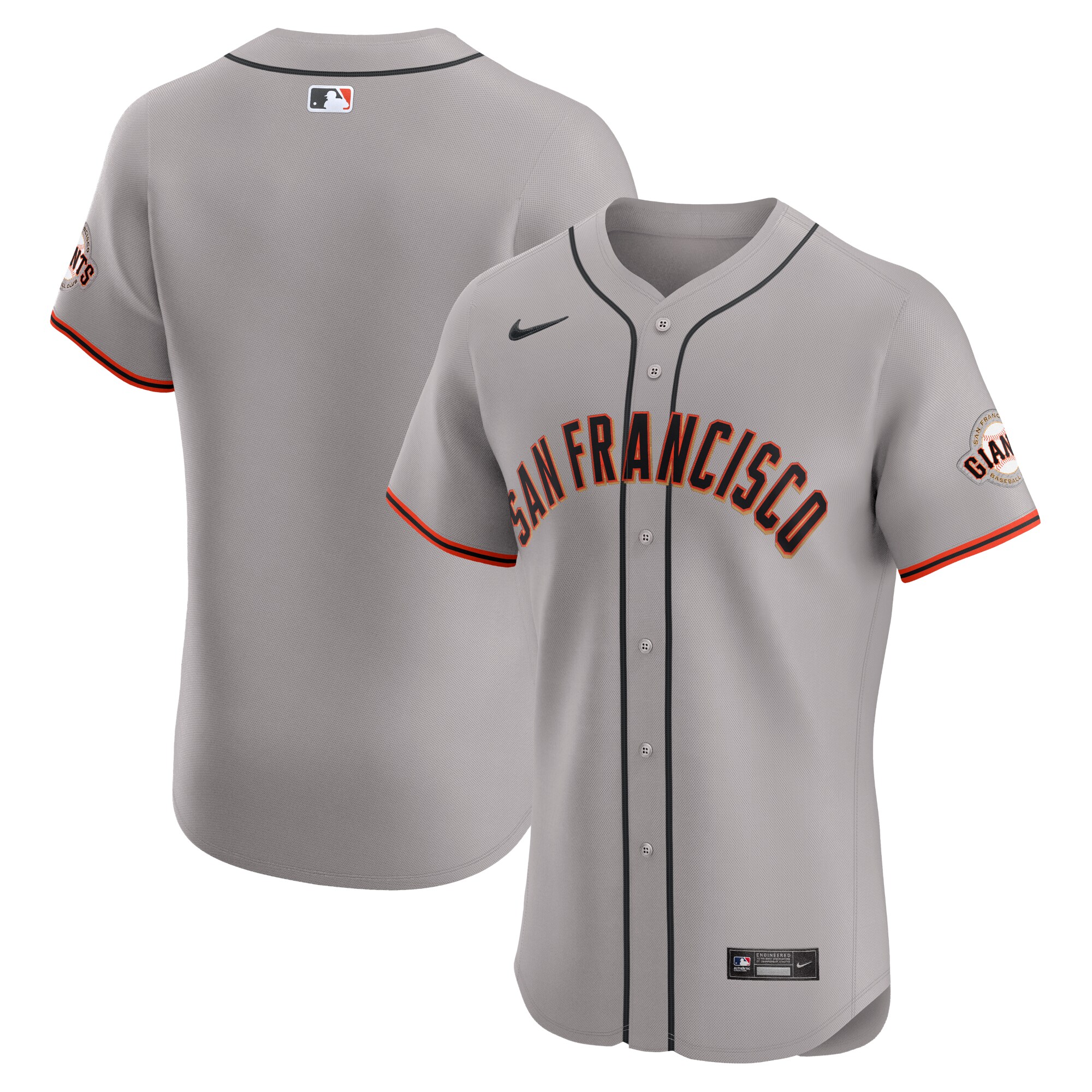 San Francisco Giants Gray Road Vapor Premier Elite Patch MLB Jersey Men's