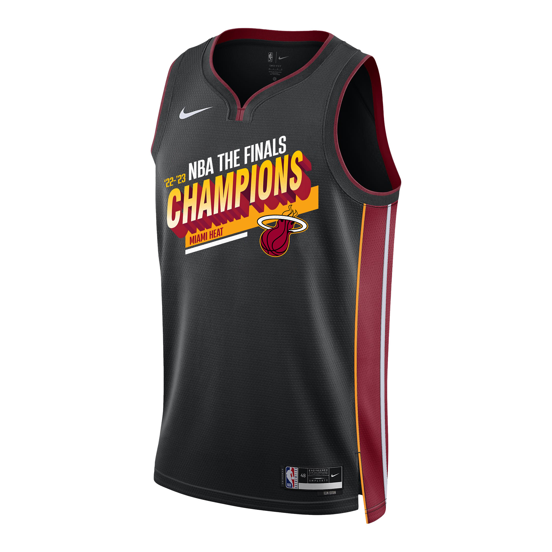 Miami Heat 2023 The Finals Champions Edition Swingman Black NBA Jersey Men's