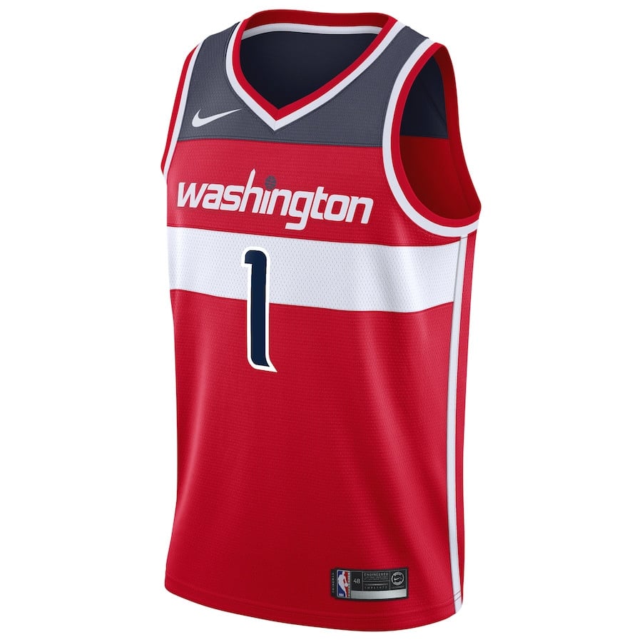 Johnny Davis 1 Washington Wizard Unisex Swingman Icon Edition Red NBA Jersey Unisex