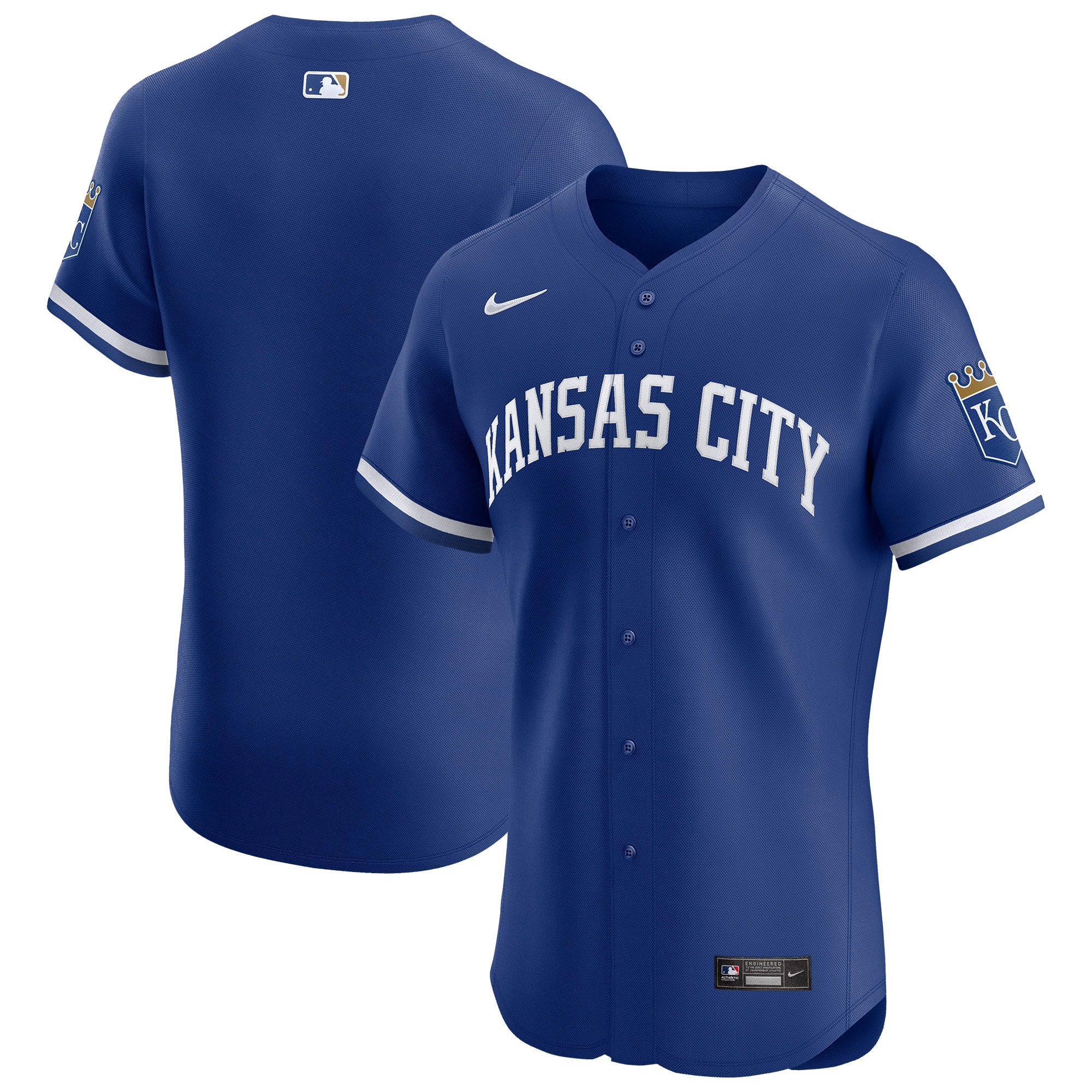 Kansas City Royals Royal Alternate Vapor Premier Elite Patch MLB Jersey Men's