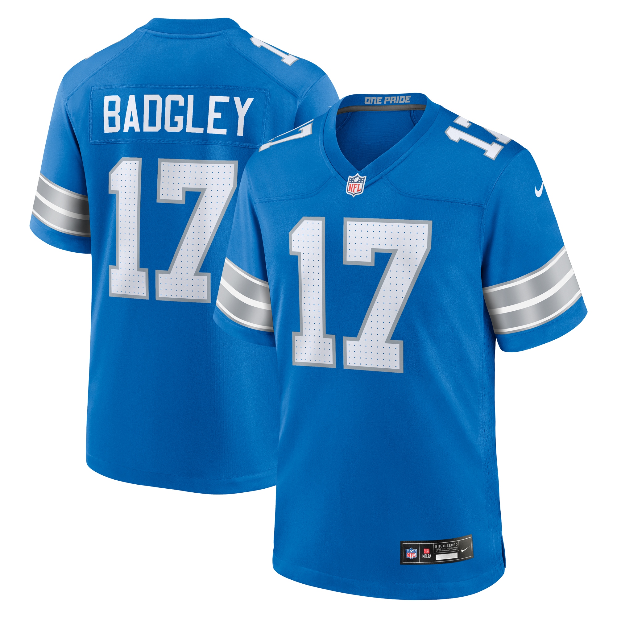 Detroit Lions Michael Badgley Blue Team Game NFL Jersey Men's
