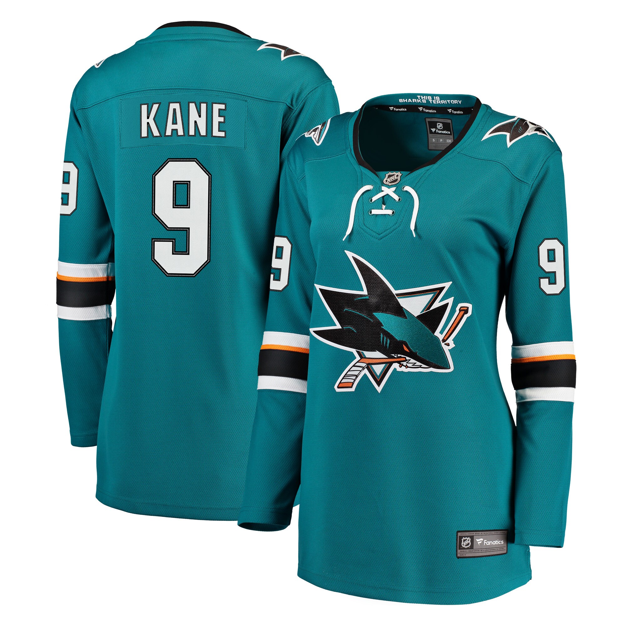 San Jose Sharks Evander Kane Teal Premier Breakaway Player NHL Jersey Women's