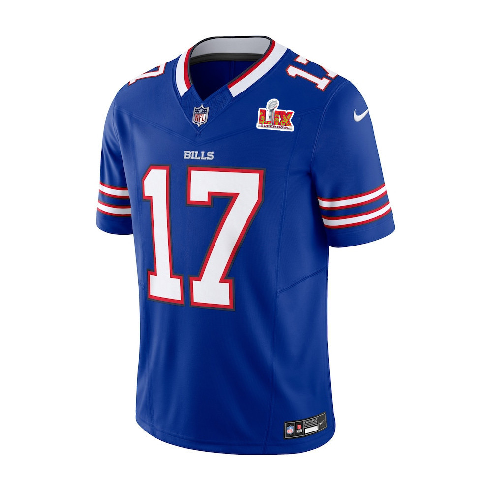 Josh Allen #17 Buffalo Bills Super Bowl LIX Royal NFL Jersey Men's