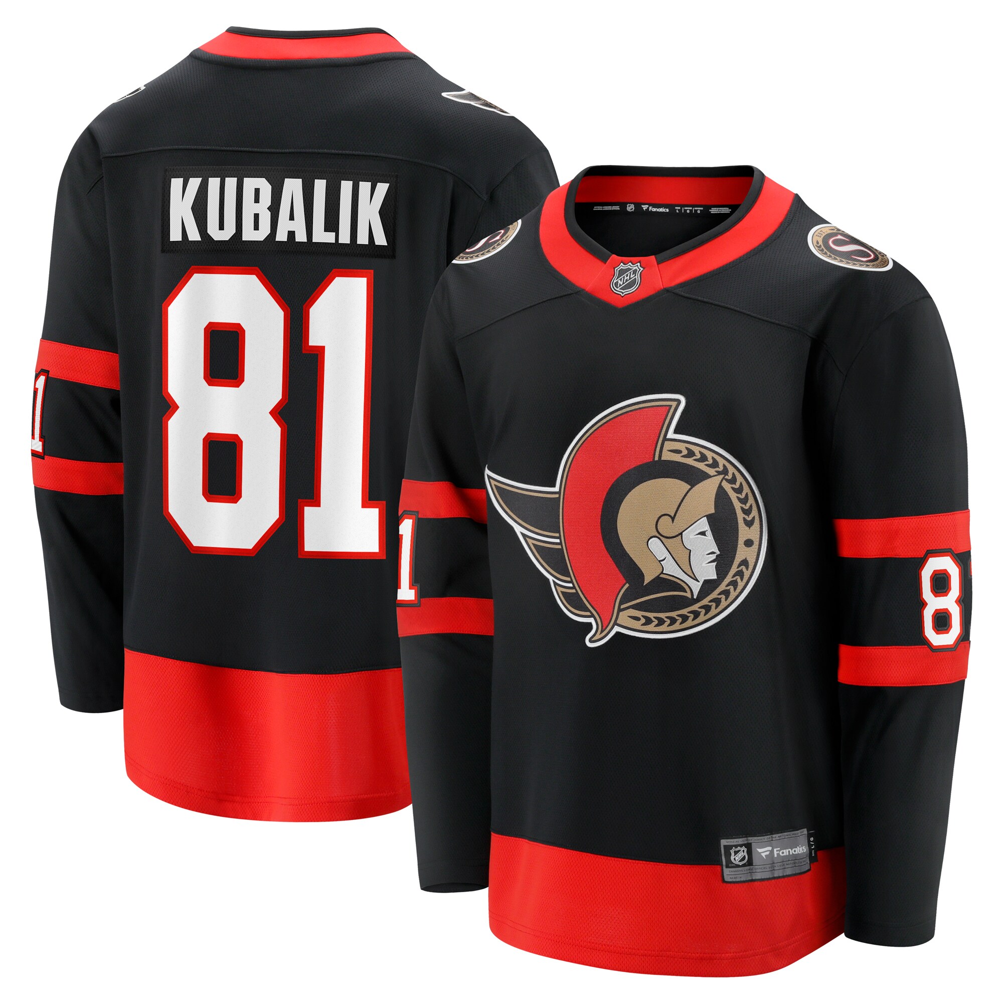 Ottawa Senators Dominik Kubalik Black Home Breakaway NHL Jersey Men's