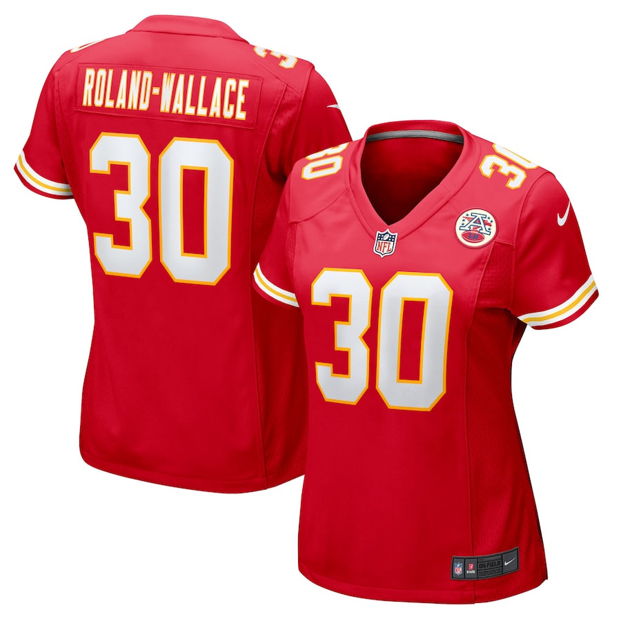 Chris Roland-Wallace 30 Kansas City Chiefs Game Red NFL Jersey Women's