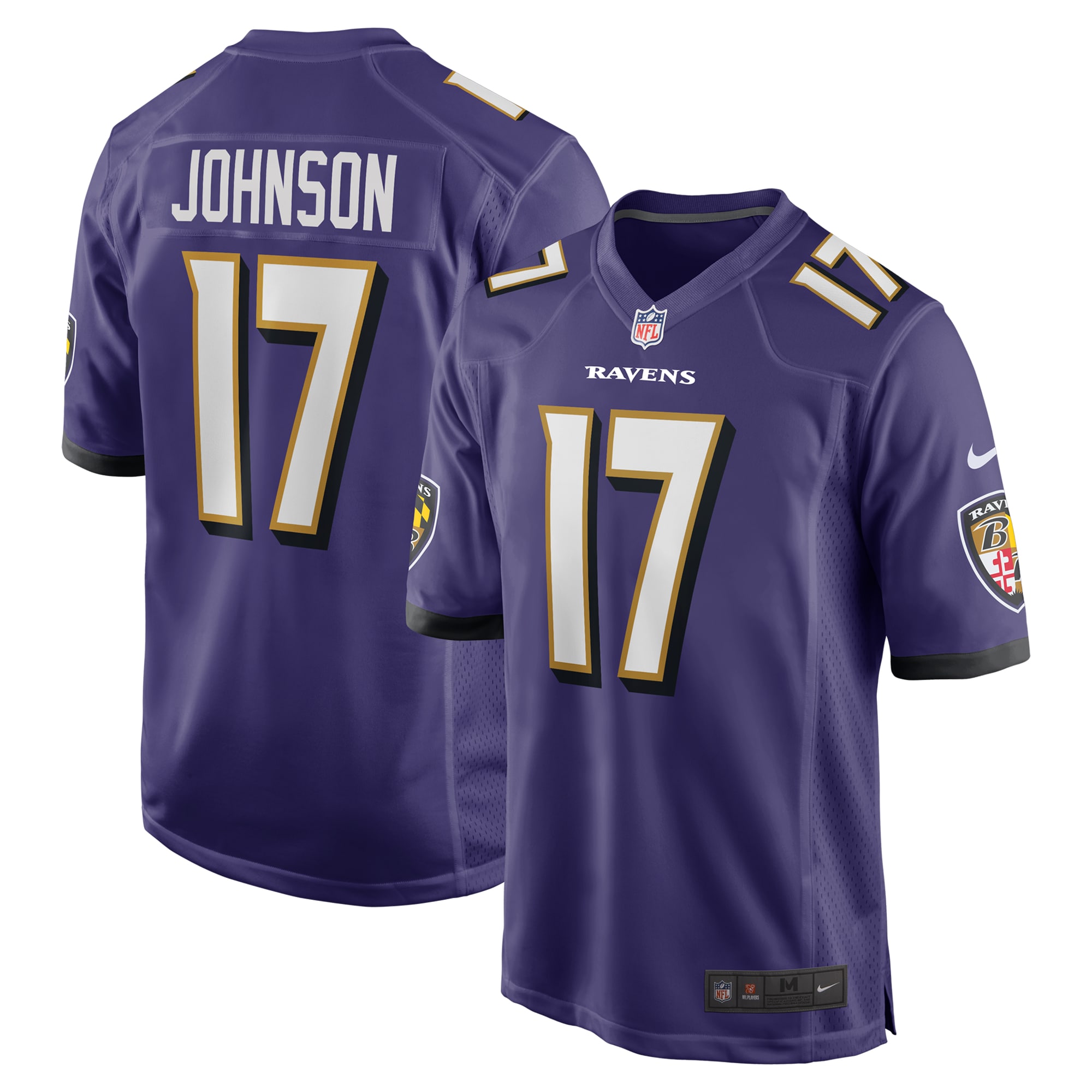 Baltimore Ravens Josh Johnson Purple Team Game NFL Jersey Men's