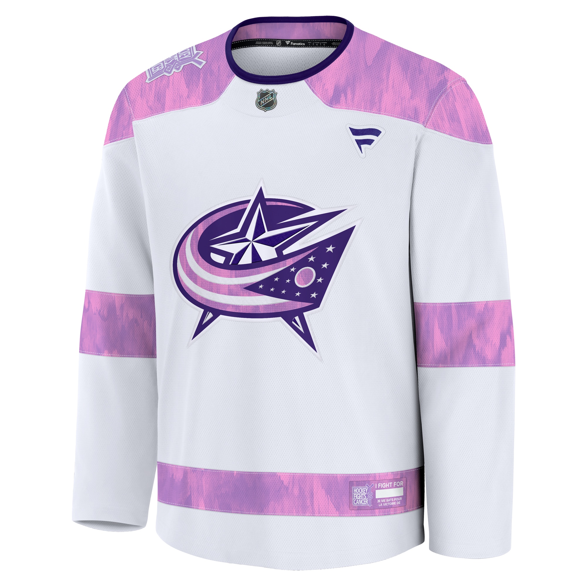Columbus Blue Jackets White 2024 Fights Cancer Practice NHL Jersey Men's